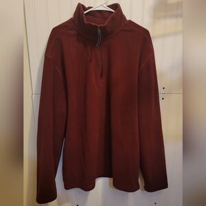 Men's St. John's Bay Red Longsleeve Quarter Zip-up